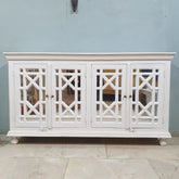 French Arched Hand Carved Wooden Buffet Sideboard 180x40x100 CM White